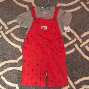 Overalls with short sleeve shirt